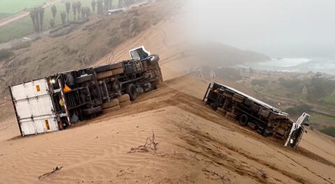 Conductor salva de morir tras caída de camión por un precipicio en Serpentín de Pasamayo