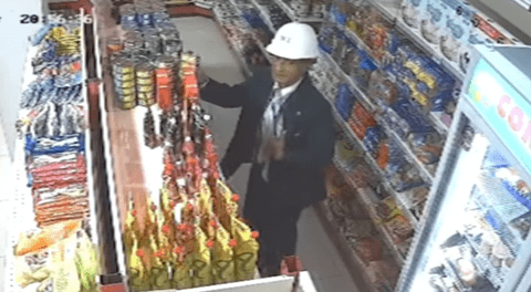 Con casco de ingeniero y ropa de sastre: así opera el 'ladrón elegante' en minimarkets de Barranco
