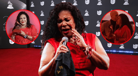 Eva Ayllón y la vez que se convirtió en la primera mujer peruana en recibir un Latin Grammy a la Excelencia Musical