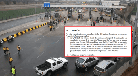 Línea Amarilla seguirá cobrando peajes en Lima: Poder Judicial rechaza suspensión temporal de tarifas