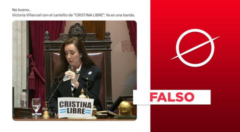 La vicepresidenta de Argentina no apareció con un cartel a favor de Cristina Fernández: es un montaje