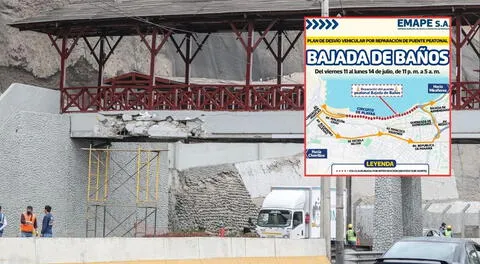 Costa Verde: cierran tramo por obras en el puente Bajada de Baños del 11 al 14 de julio