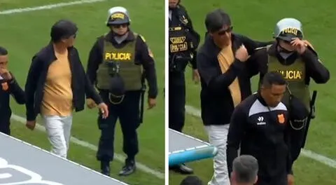 Ángel Comizzo fue expulsado ante Sporting Cristal, pero no se quiso ir y la policía tuvo que sacarlo
