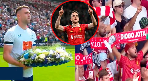 Capitán del Preston lleva corona de flores a la hinchada del Liverpool en homenaje a Diogo Jota y André Silva