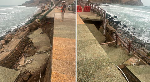 Cierran playa La Herradura tras caída del malecón en Chorrillos: Defensa Civil intervino la zona
