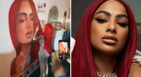Fans peruanos sorprenden a Yailin con mural y ella fue hasta el Callao para firmarlo: "Perú es clave"