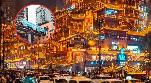 La increíble ‘Ciudad Cyberpunk’ de China: tiene un tren que atraviesa un edificio y extranjeros se impresionan por su 'diseño futurista’