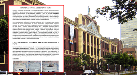 Estudiantes de la UNFV solicitan tachar a docente por presunto maltrato psicológico e incumplimiento de malla curricular