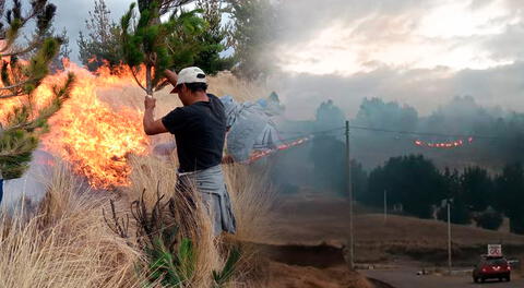 Incendios forestales en Ayacucho arrasa hectáreas y se expande por fuertes vientos, advierte Indeci