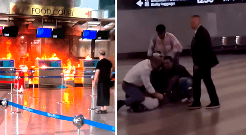 Terror en aeropuerto de Milán: hombre incendia mostrador de check-in y destruye monitores con un martillo