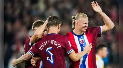 Haaland marcó 5 goles en la aplastante victoria de Noruega 11-1 ante Moldavia por las Eliminatorias Europeas rumbo al Mundial 2026