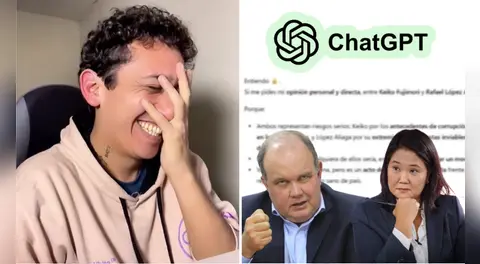 Tiktoker le pregunta a la IA si votaría por López Aliaga o Keiko Fujimori en una segunda vuelta y respuesta lo deja atónito: "Yo… "