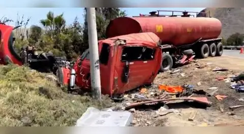 Cañete: Dos personas fallecen en vehículo cisterna que chocó contra camión