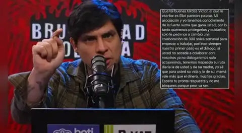 Víctor Caballero 'Curwen' denuncia ser víctima de extorsión: "Si no accede a colaborar, solo actuaremos"