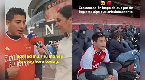 Hincha peruano cumple su sueño al lograr ver al Arsenal en vivo y protagoniza momento emotivo con reportera: ''Es mi equipo desde niño''
