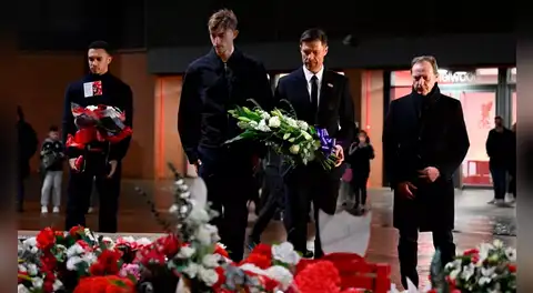 Real Madrid rinde homenaje a Diogo Jota con ofrenda floral en Anfield antes del partido de Champions League