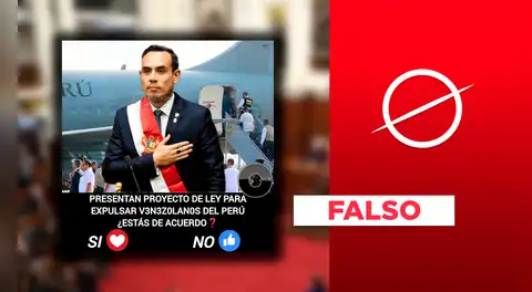 Es falso que el Poder Ejecutivo presentó un proyecto de ley para expulsar a todos los venezolanos del Perú: el Congreso lo desmiente