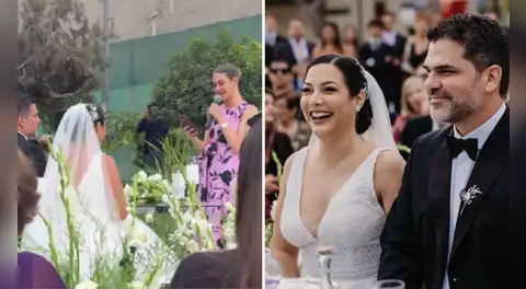 Anahí de Cárdenas protagoniza emotivo momento en la boda de Natalia Salas y Sergio Coloma: "Dos almas se entrelazan"
