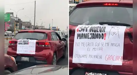 Peruana coloca curioso cartel en su carro y desata risas en TikTok: “No me grite, téngame paciencia”