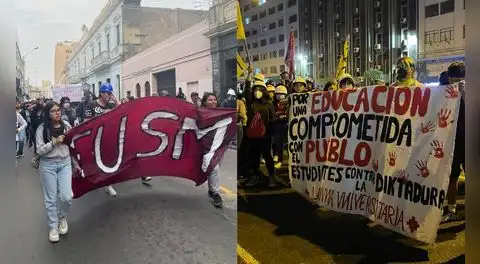 Bloque universitario realiza plantón frente al Congreso por recorte de presupuesto: “Cansados de que jueguen con la educación”