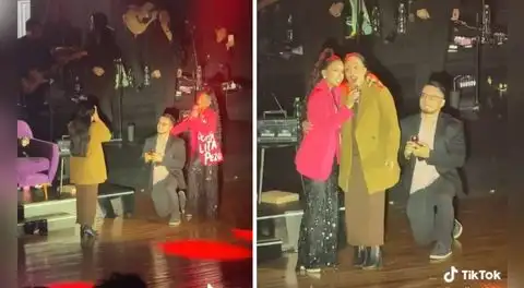 Lita Pezo ayuda a un fan a pedirle matrimonio a su pareja en medio del escenario
