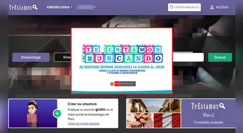 Sitio web difundido por el Mininter para buscar menores desaparecidos ahora muestra anuncios sexuales