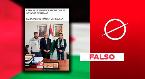 Es falso que Guillermo Bermejo y Raúl Noblecilla se hayan reunido con el "senador de Hamás": se trata del exembajador del Estado de Palestina en el Perú