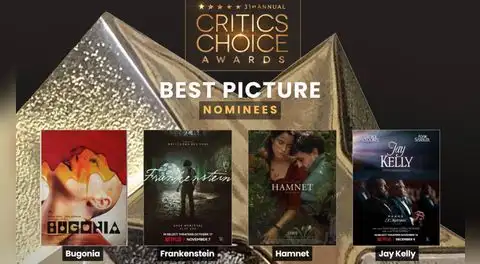 Todos los nominados a los Critics Choice Awards 2026: 'Pecadores', 'Una batalla tras otra', 'Wicked' y más