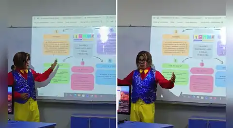 Payasito conmueve al llegar vestido y maquillado a su exposición tras percances y usuarios lo felicitan: "Oiga, caballero, muy bien"