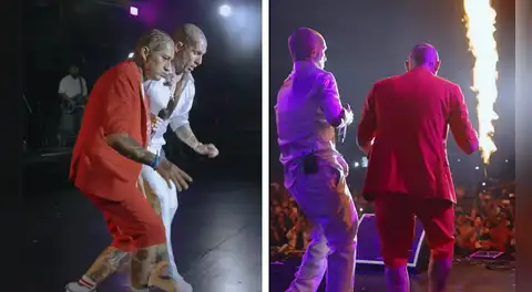 Emanuel Noir, de Ke Personajes, protagoniza divertido momento con su imitador de ‘Yo soy’ en el Vibra Perú 2025