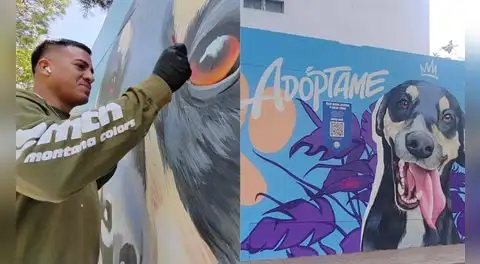 Murales ecológicos promueven la adopción de mascotas en San Borja: campaña fue premiada por la ONU