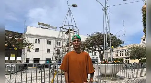 Tiktoker Jordy Rioja sobre el polémico árbol navideño de Chiclayo: “Demuestra cómo está la ciudad”
