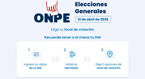 Plazo vence HOY, 14 de diciembre: elige tus 3 locales de votación para las Elecciones Generales 2026