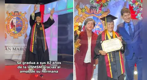 Se gradúa de la UNMSM a los 82 años y conmueve al dedicar logro a su hermana: "Me dio todo su apoyo" Se gradúa de la UNMSM a los 82 años y conmueve al dedicar logro a su hermana: "Me dio todo su apoyo"