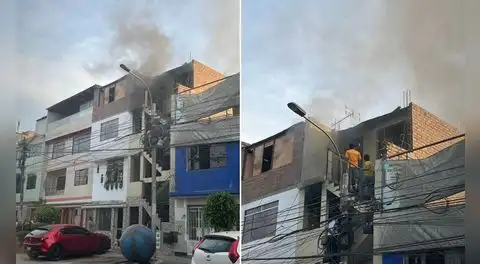 Reportan fuerte incendio en vivienda que funcionaba como carpintería en San Martín de Porres