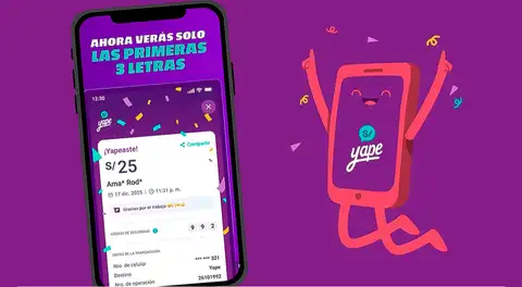 Yape actualiza su app: ahora solo verás las tres primeras letras del nombre al hacer un yapeo