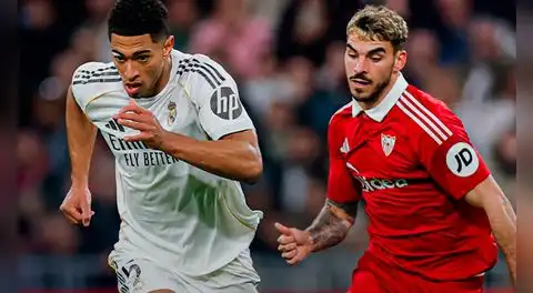 Con goles de Bellingham y Mbappé, Real Madrid venció 2-0 a Sevilla y se puso a un punto del Barcelona