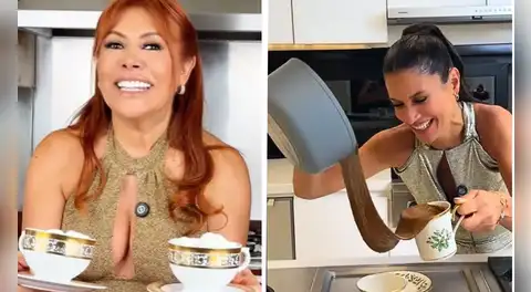María Pía Copello se 'burla' de la receta de chocolate de Magaly Medina y las redes explotan: "Ni JB la imitó de esa manera"
