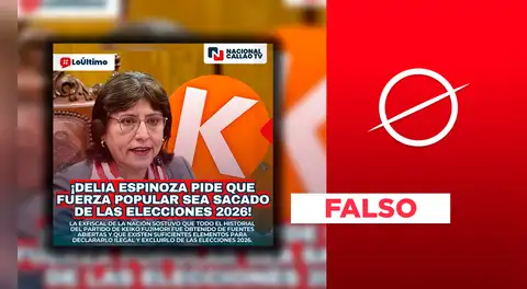 Delia Espinoza no pidió excluir a Fuerza Popular de las Elecciones Generales 2026 en diciembre de 2025