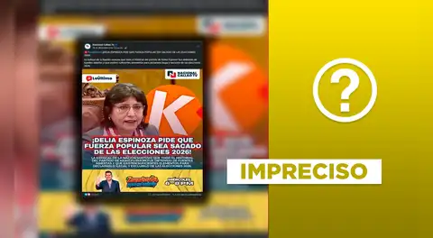 Delia Espinoza no pidió excluir a Fuerza Popular de las Elecciones Generales 2026 en diciembre de 2025