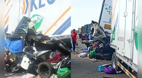 Múltiple choque en la Panamericana Norte deja al menos cinco fallecidos: miniván con pasajeros quedó aplastada