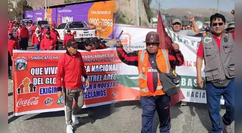 Arequipa: sindicatos de Coca-Cola y Cerro Verde mantienen protestas por reclamos laborales