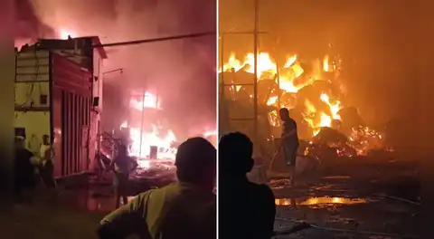 Voraz incendio consume local de chatarrería en Chorrillos: dueño denuncia presuntas extorsiones