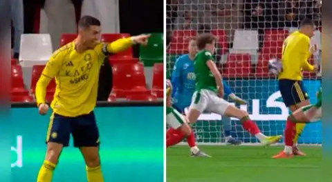 Cristiano Ronaldo anotó curioso gol de espalda en su último partido del 2025 con Al Nassr