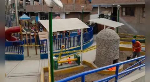 San Martín de Porres retoma obra abandonada y avanza con primer parque en la historia del cerro La Milla: juegos, iluminación y áreas verdes