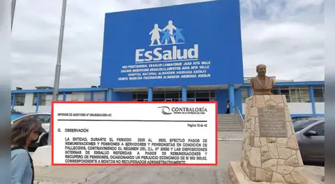 EsSalud pagó más de S/900 mil en sueldos y pensiones a personas fallecidas, advierte Contraloría