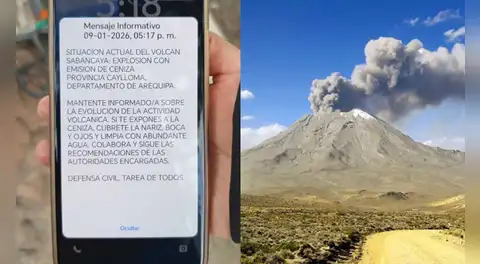 IGP alerta explosión del Volcán Sabancaya en la provincia de Caylloma, Arequipa