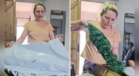 Mujer muestra el árbol navideño que compró en Temu durante noviembre y le llegó en enero: "Parece un perejil"
