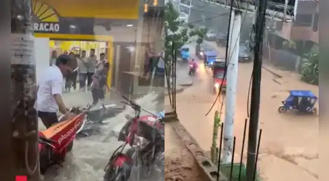 Lluvia torrencial en Tarapoto provoca inundaciones en calles, comercios y principales vías de la ciudad
