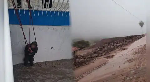 Dos hombres se salvan de ser arrastrados por huaico en Arequipa